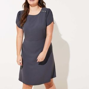 Loft Plus Size Flare Shoulder Button Dress